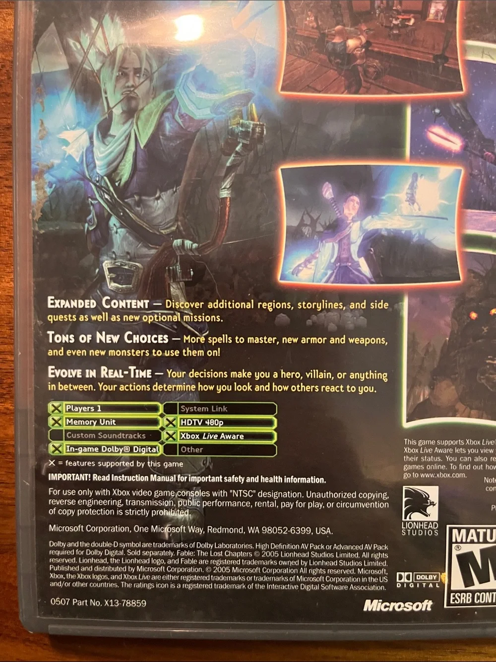 Fable: The Lost Chapters (Best of Platinum Hits edition) Original Xbox CIB